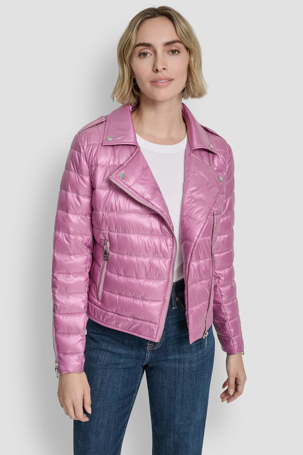 MOTO STYLE LIGHT WEIGHT PUFFER JACKET