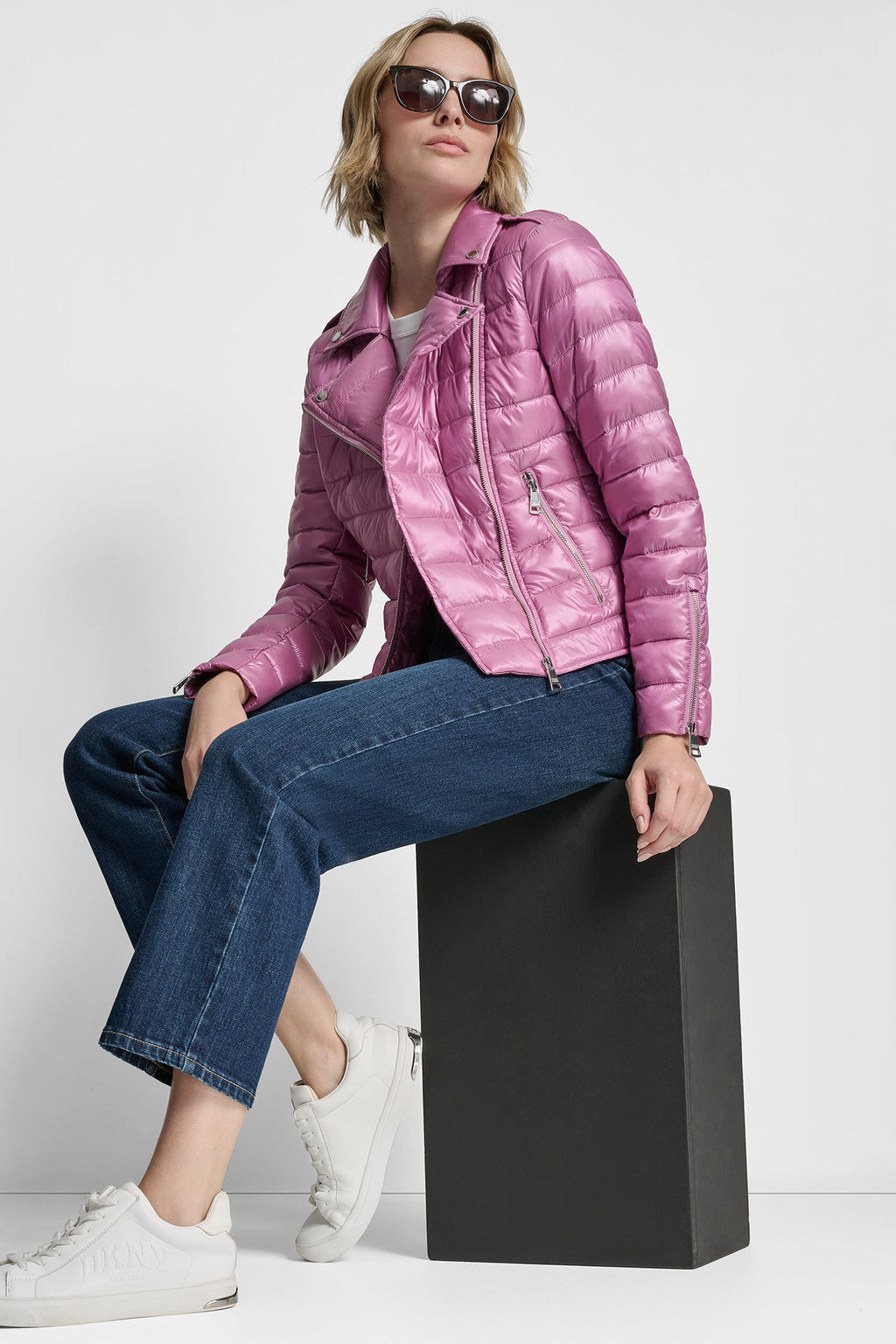 MOTO STYLE LIGHT WEIGHT PUFFER JACKET
