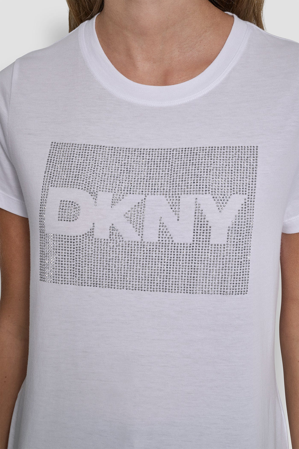DKNY BOX RHINESTONE LOGO TEE
