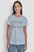 DKNY BOX RHINESTONE LOGO TEE