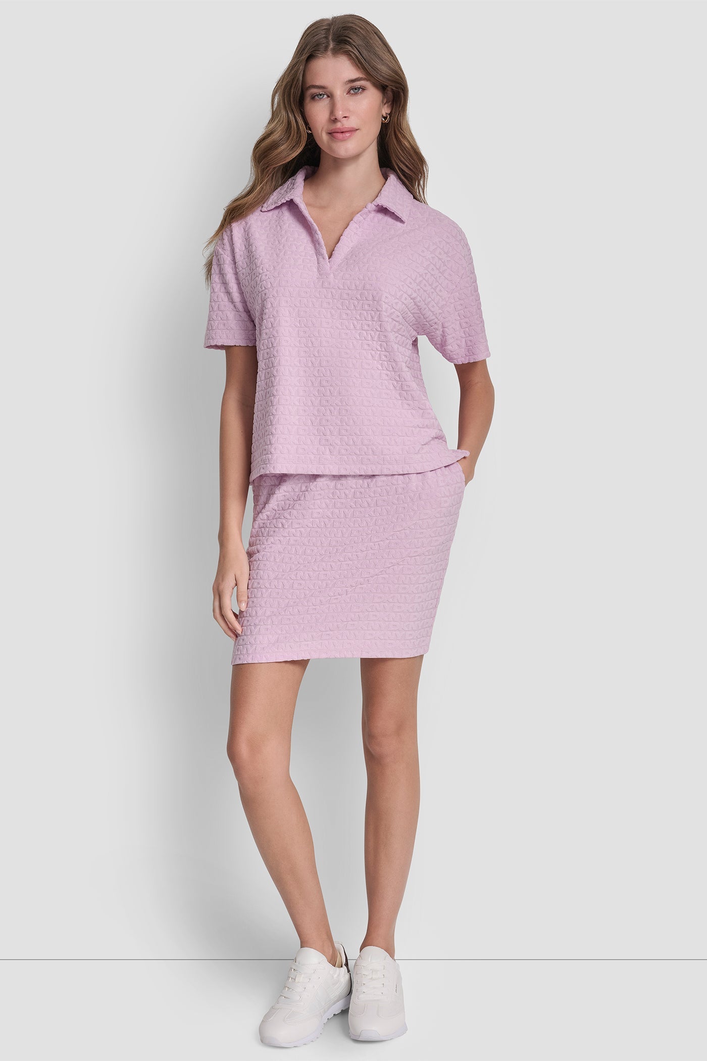 LOGO JACQUARD BOXY POLO TEE