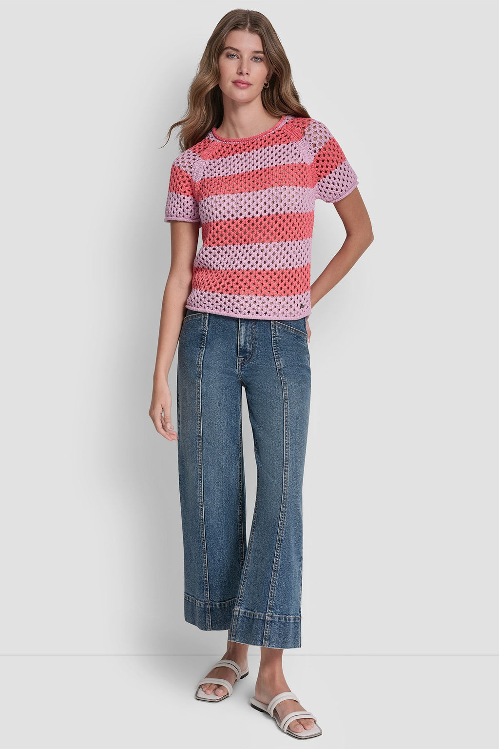 OPEN STITCH STRIPE SWEATER