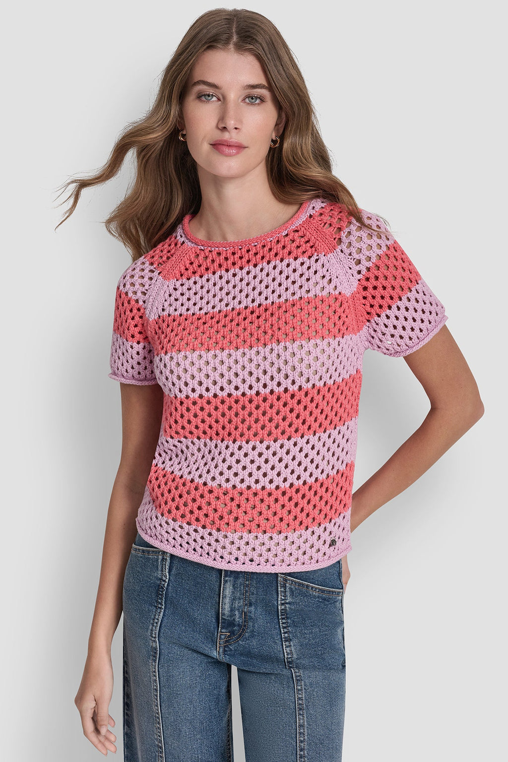 OPEN STITCH STRIPE SWEATER
