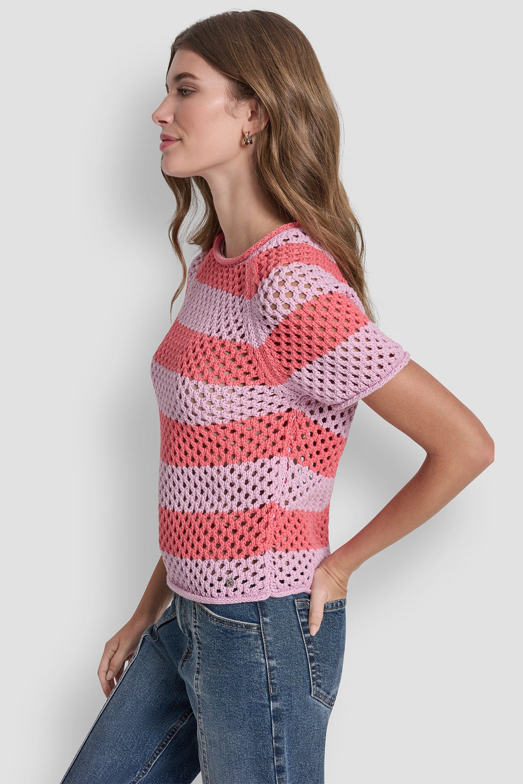OPEN STITCH STRIPE SWEATER