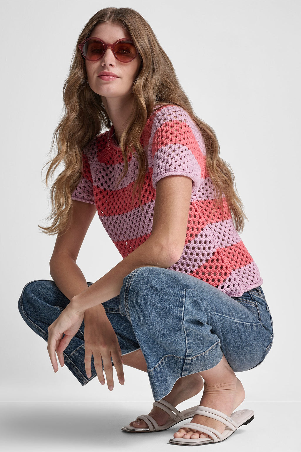 OPEN STITCH STRIPE SWEATER