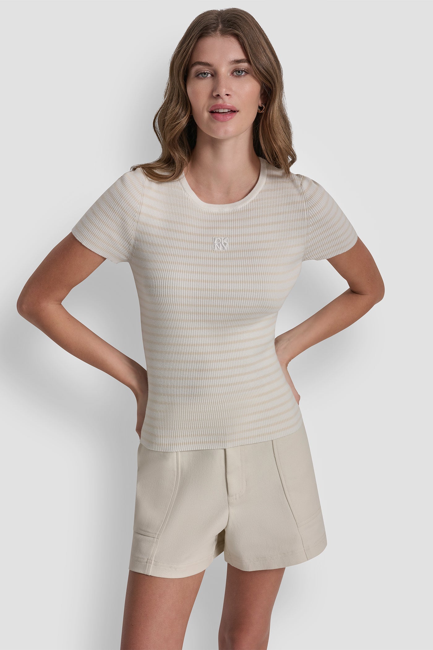 CREW NECK STRIPED TEE