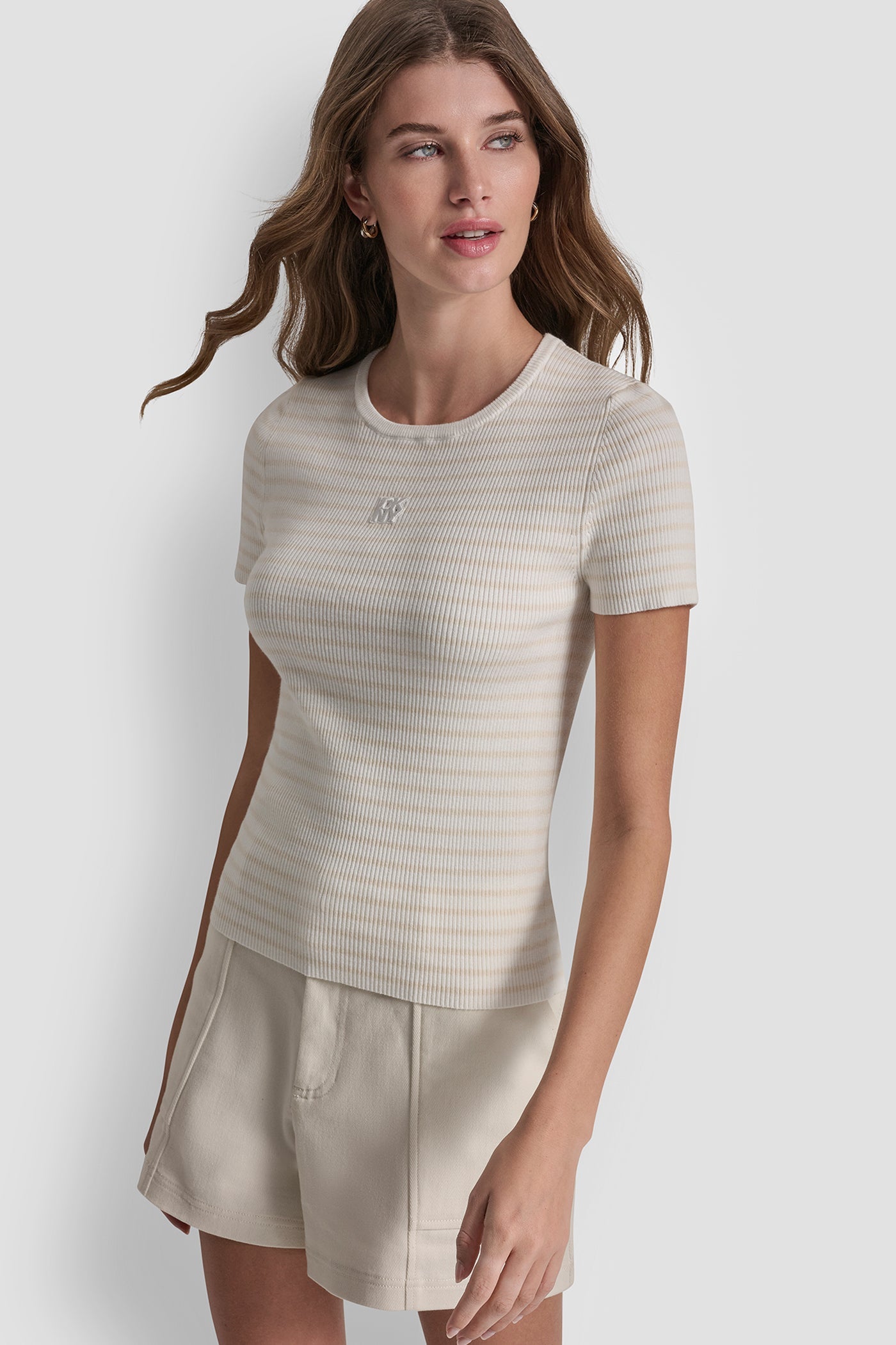 CREW NECK STRIPED TEE