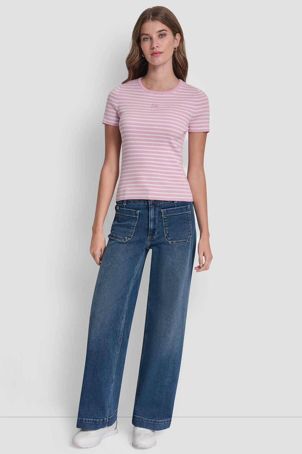 CREW NECK STRIPED TEE