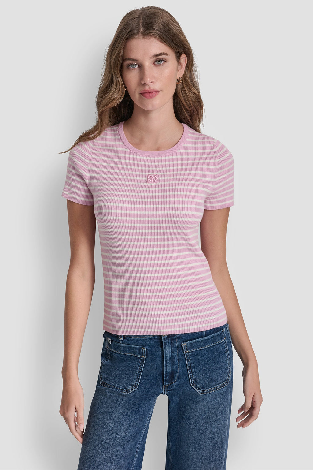 CREW NECK STRIPED TEE
