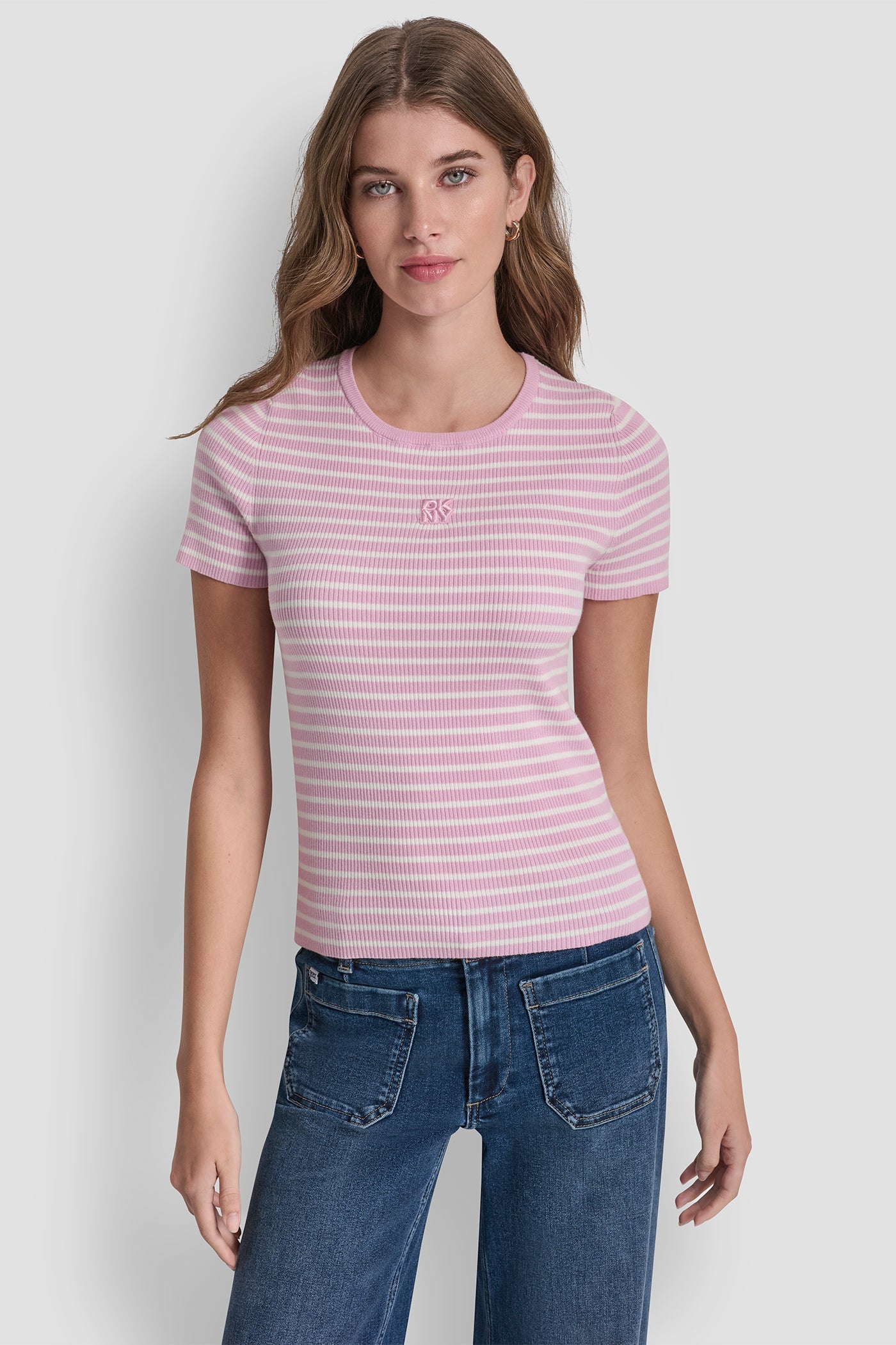 CREW NECK STRIPED TEE