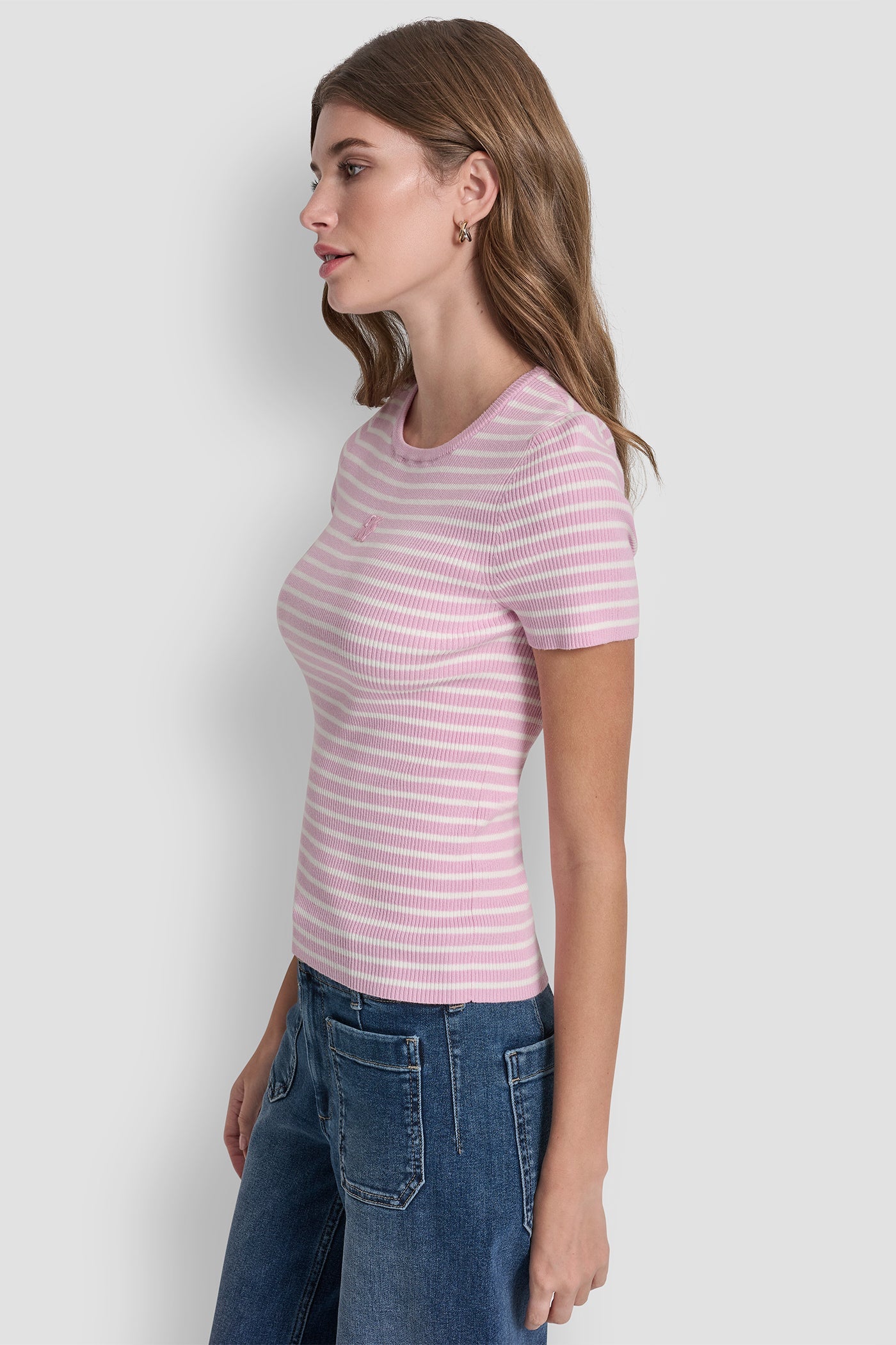 CREW NECK STRIPED TEE