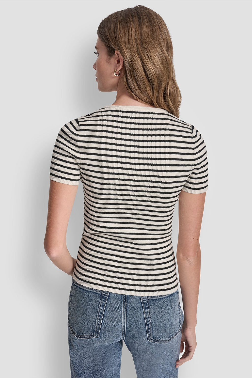 CREW NECK STRIPED TEE