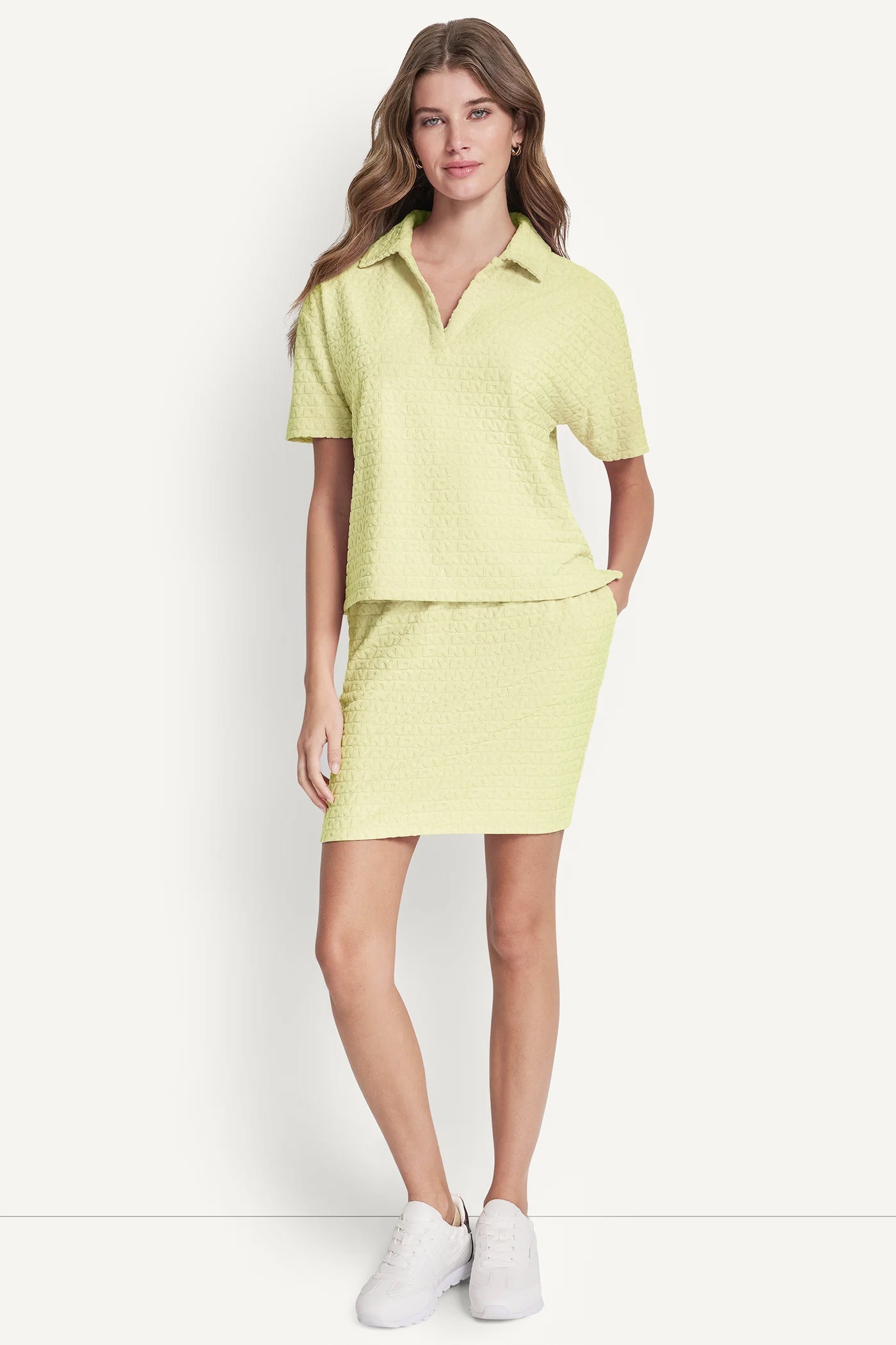 LOGO JACQUARD BOXY POLO TEE