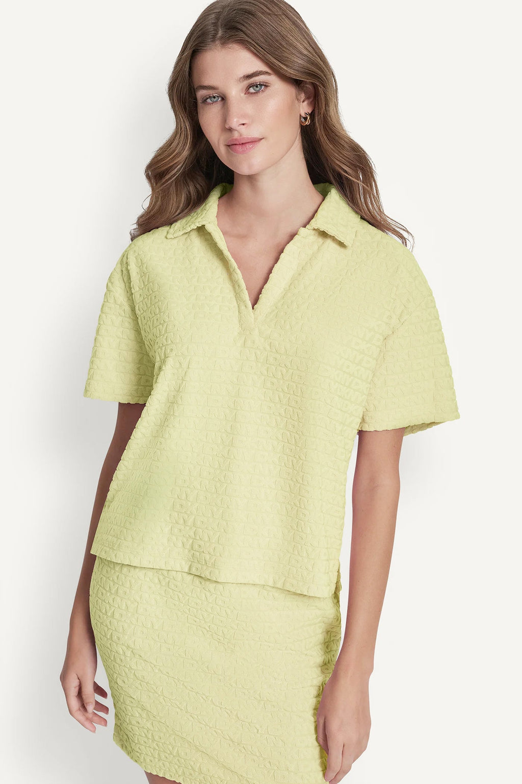 LOGO JACQUARD BOXY POLO TEE