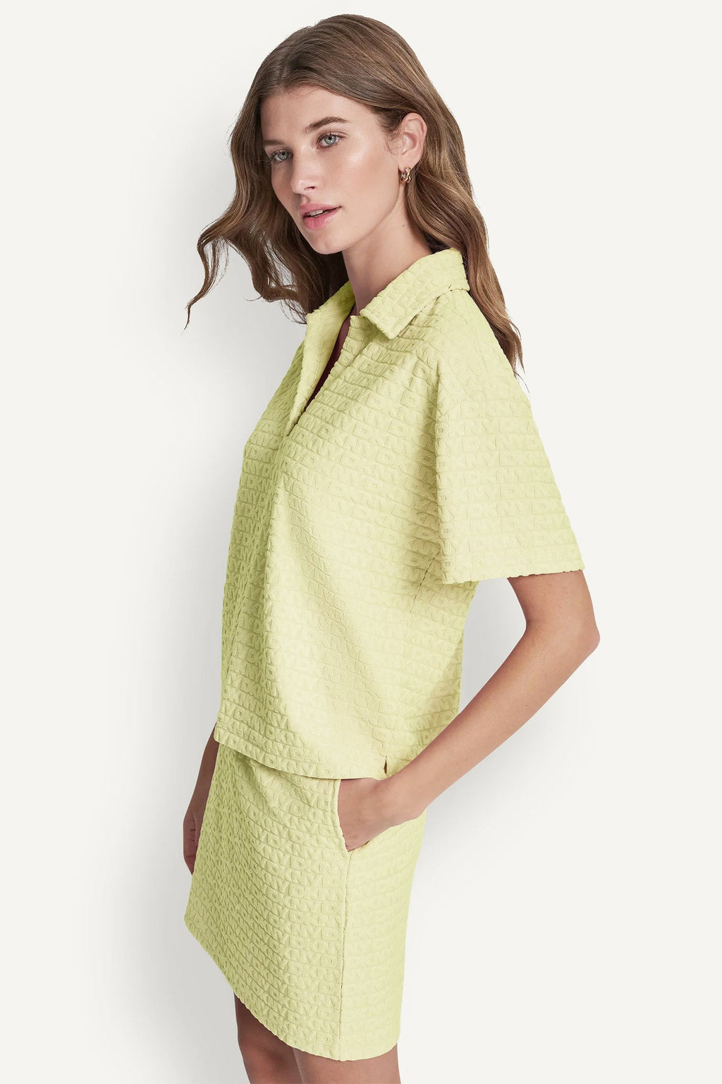 LOGO JACQUARD BOXY POLO TEE