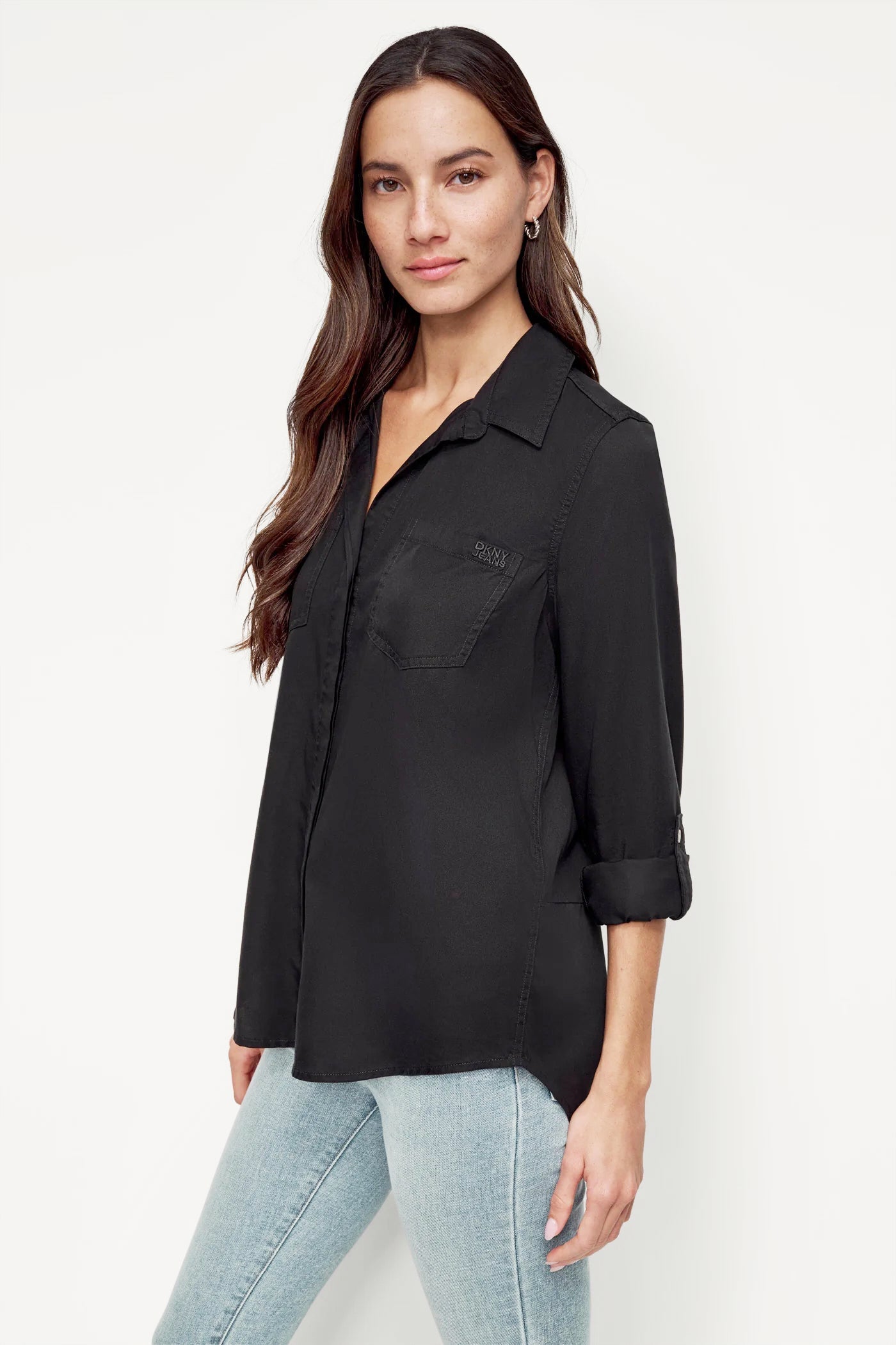 SPLIT BACK BUTTON FRONT WITH ROLL TAB