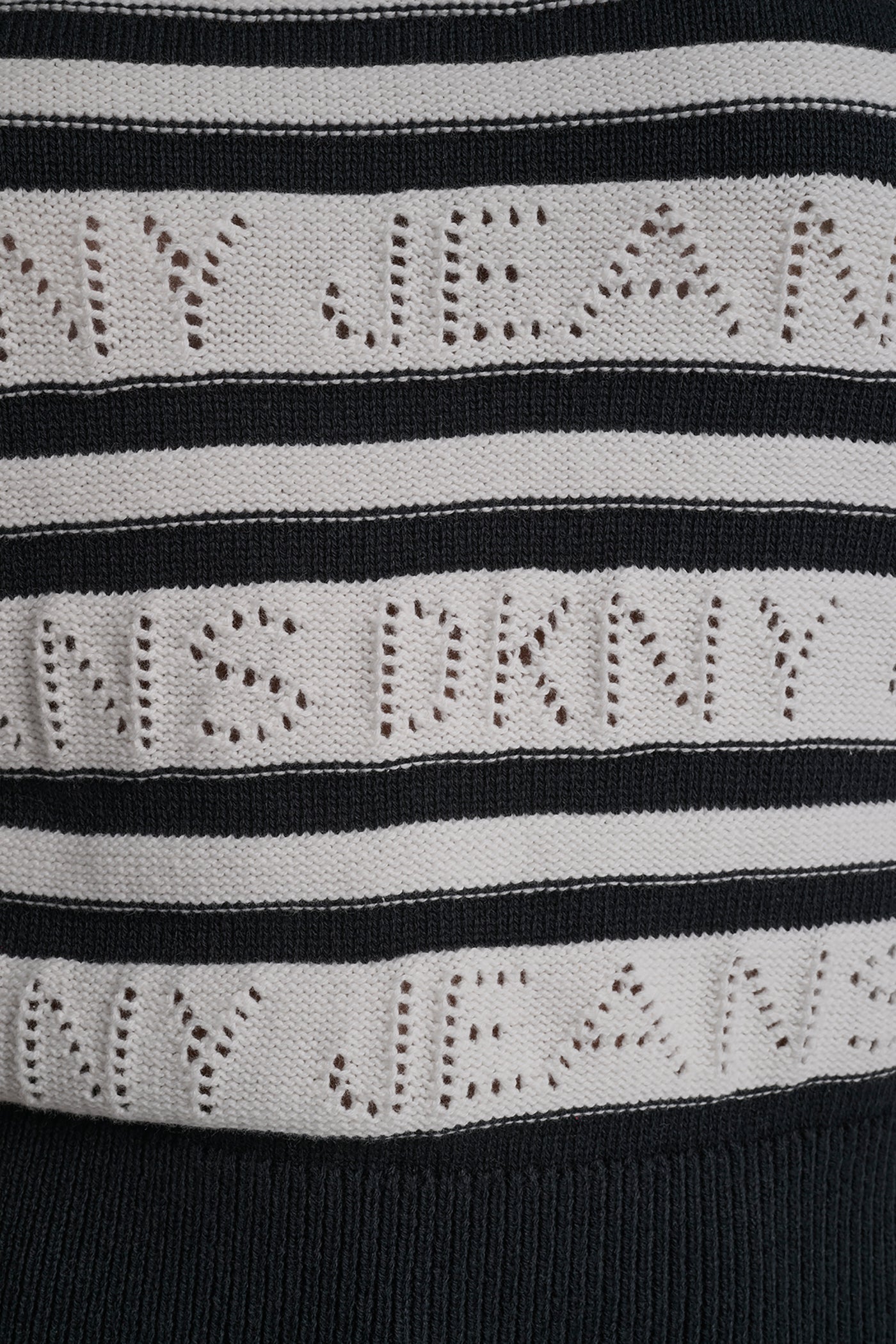 LOGO POINTELLE STRIPED SWEATER