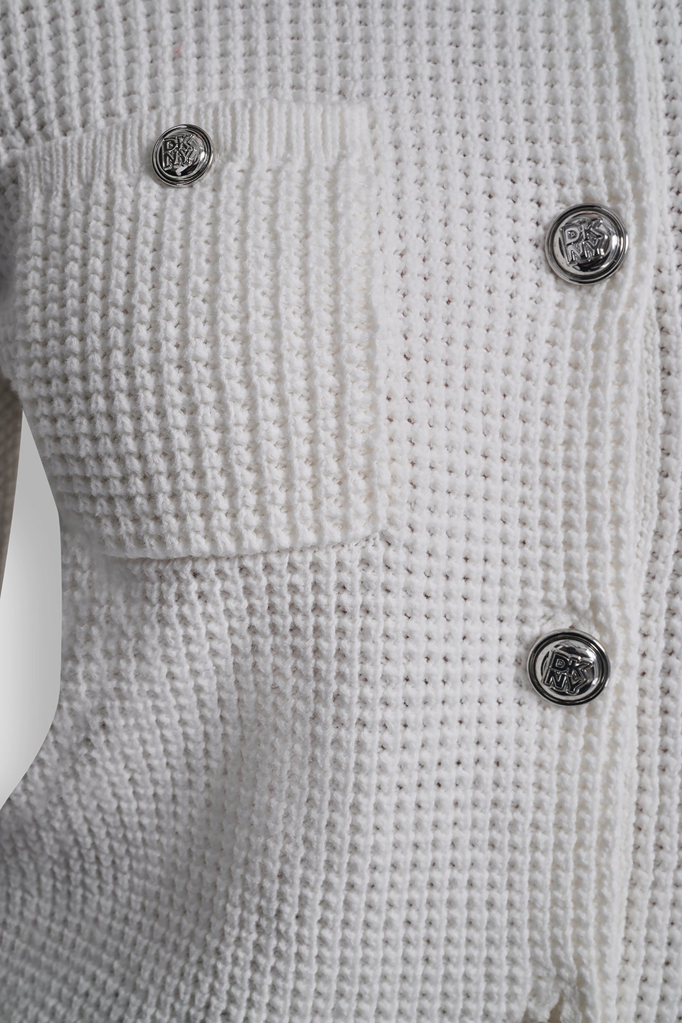 TUCK STITCH CREW NECK CARDIGAN