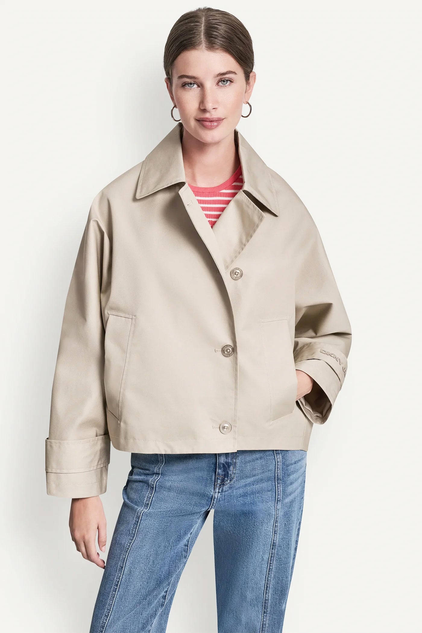 SINGLE-BREASTED MILITARY SHORT TRENCH