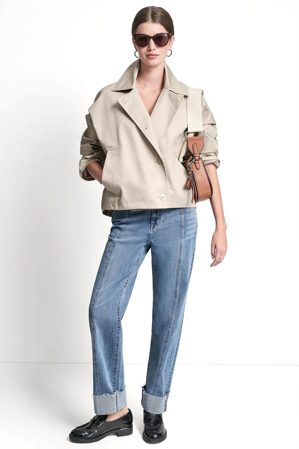 SINGLE-BREASTED MILITARY SHORT TRENCH