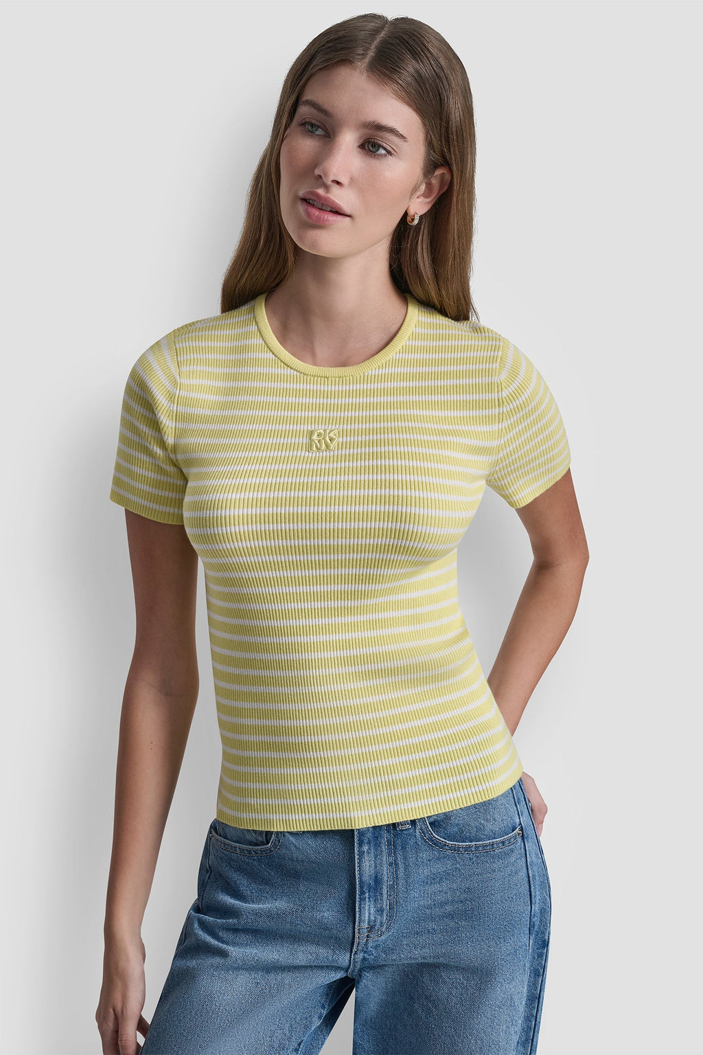 CREW NECK STRIPED TEE