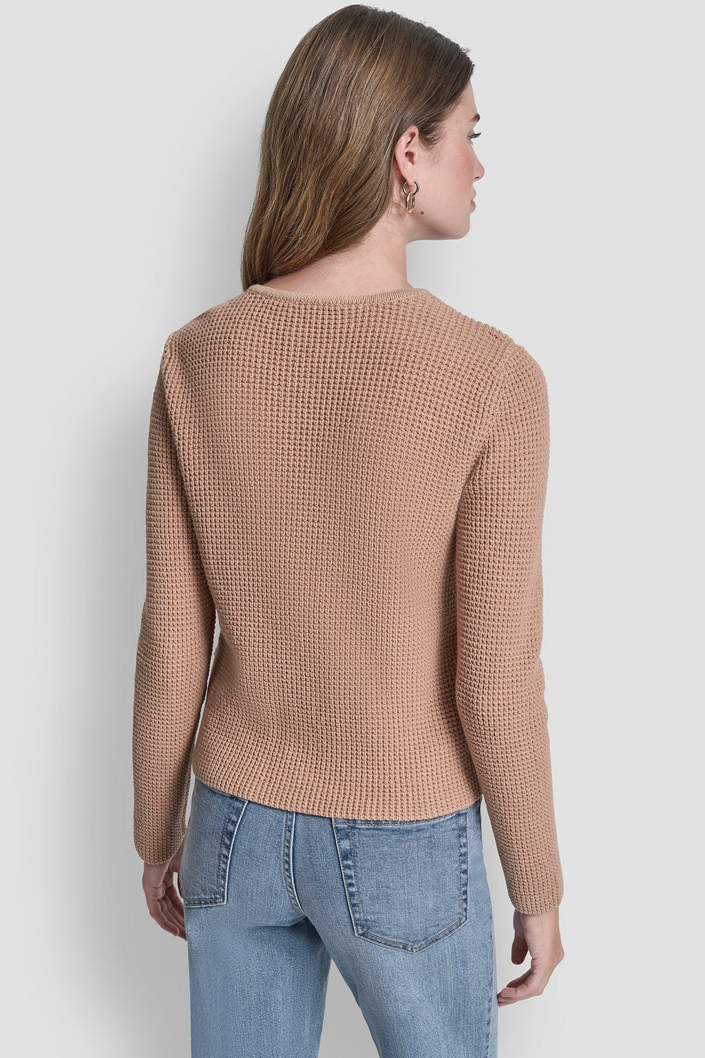 TUCK STITCH CREW NECK CARDIGAN