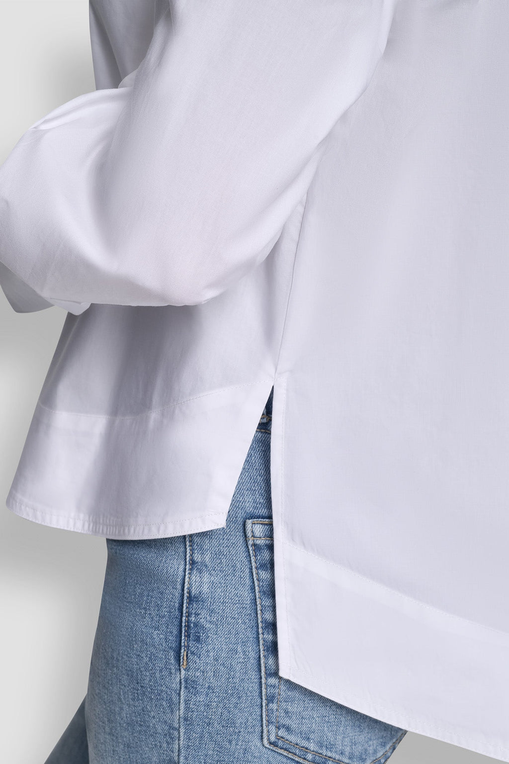 POPLIN SHIRT WITH RHINESTONE BUTTONS