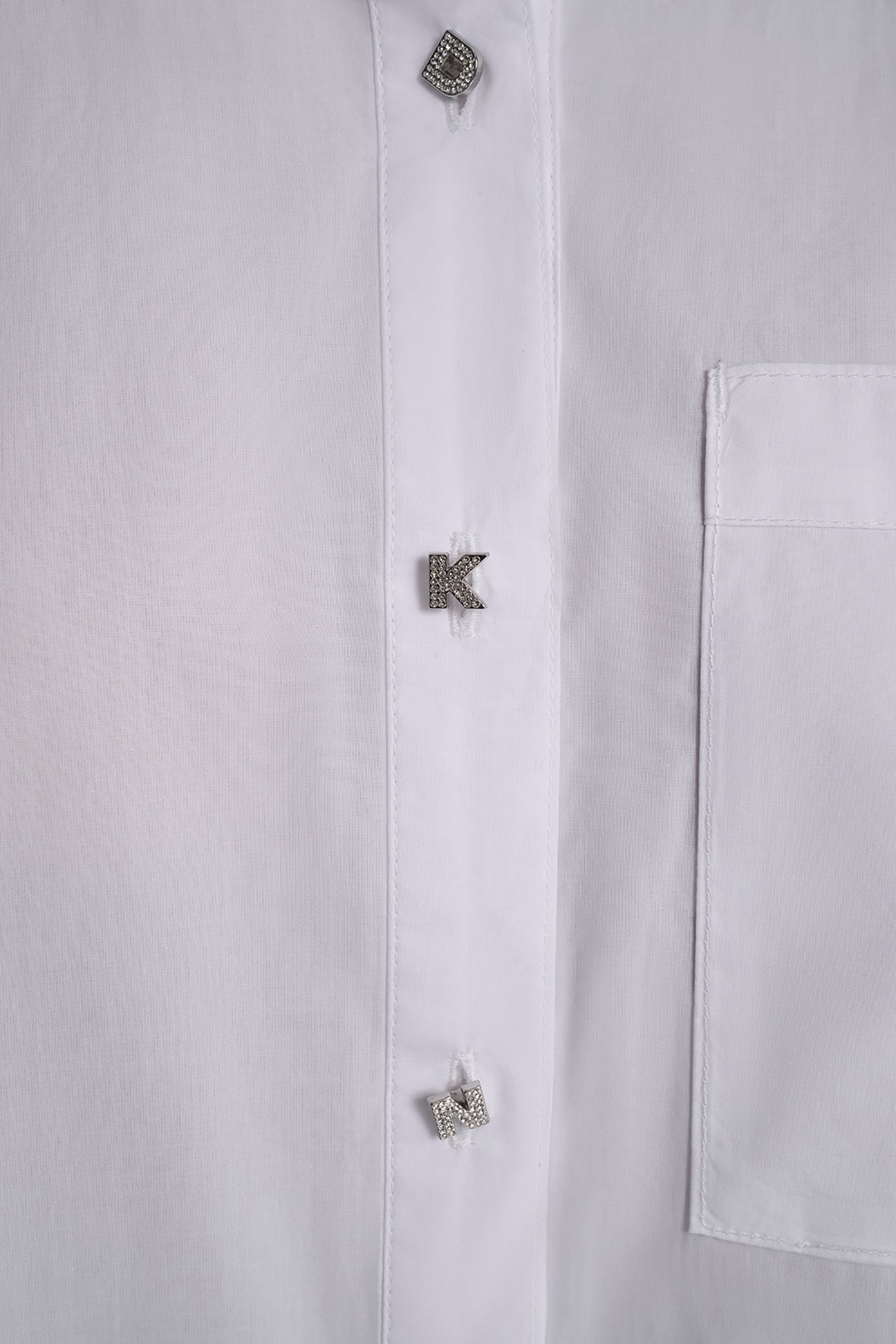 POPLIN SHIRT WITH RHINESTONE BUTTONS