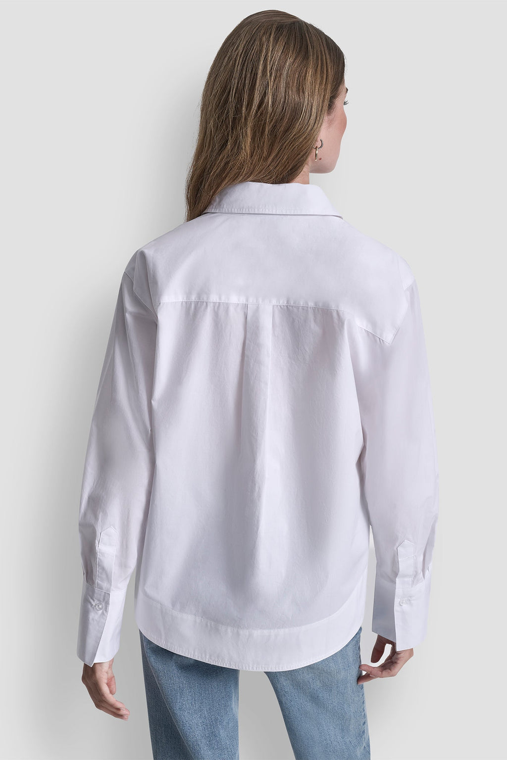 POPLIN SHIRT WITH RHINESTONE BUTTONS