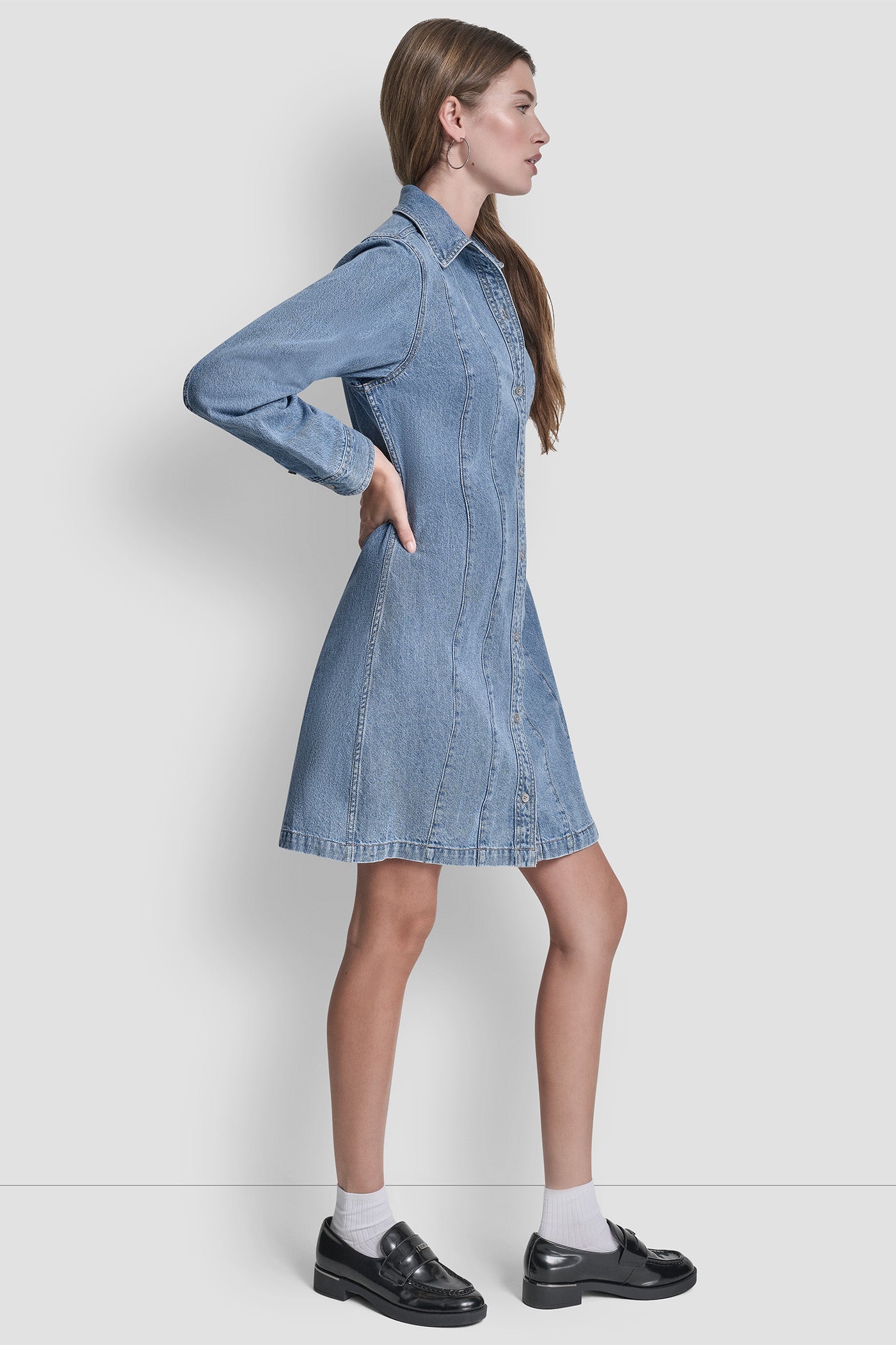 SEAMED A-LINE DRESS