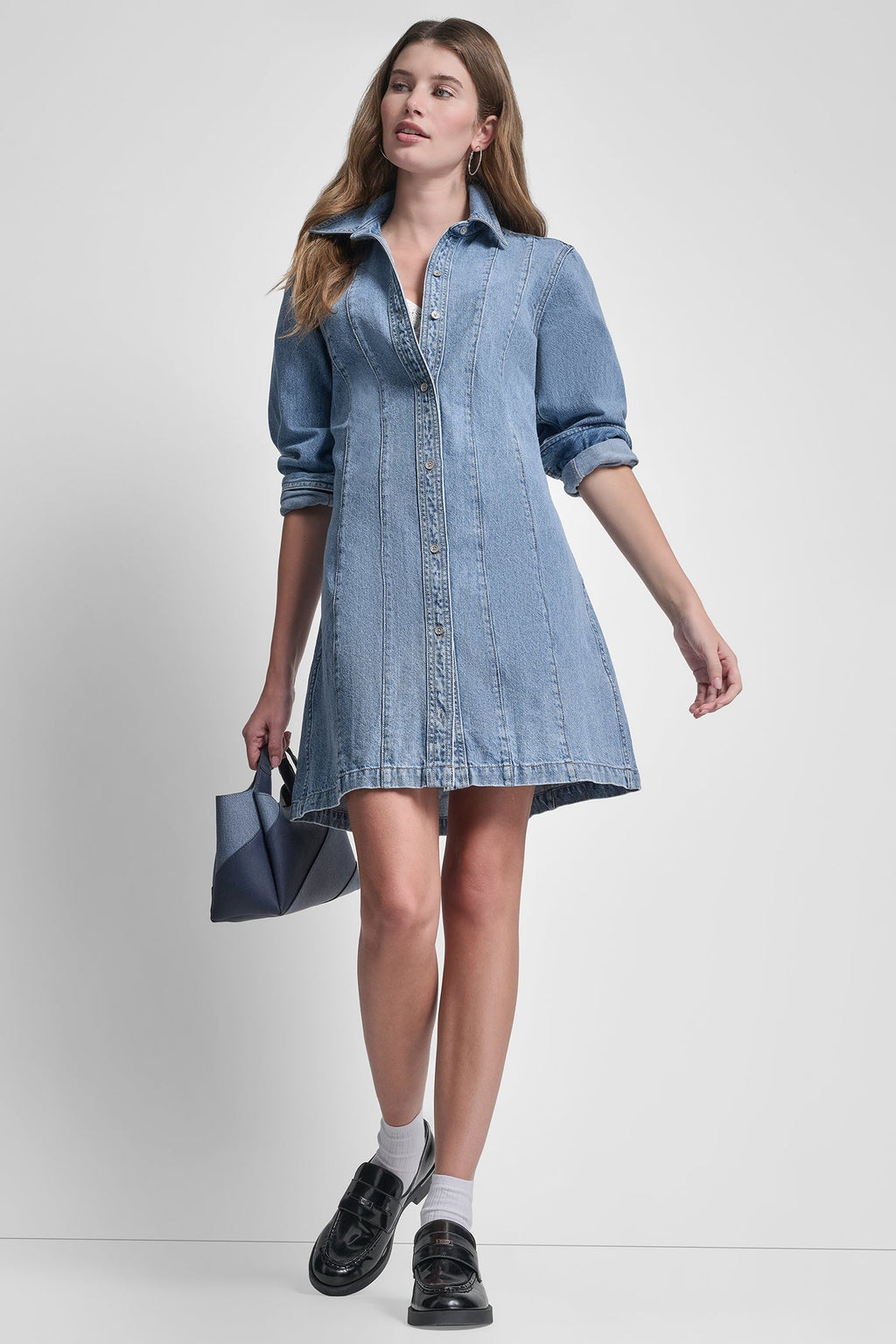 SEAMED A-LINE DRESS