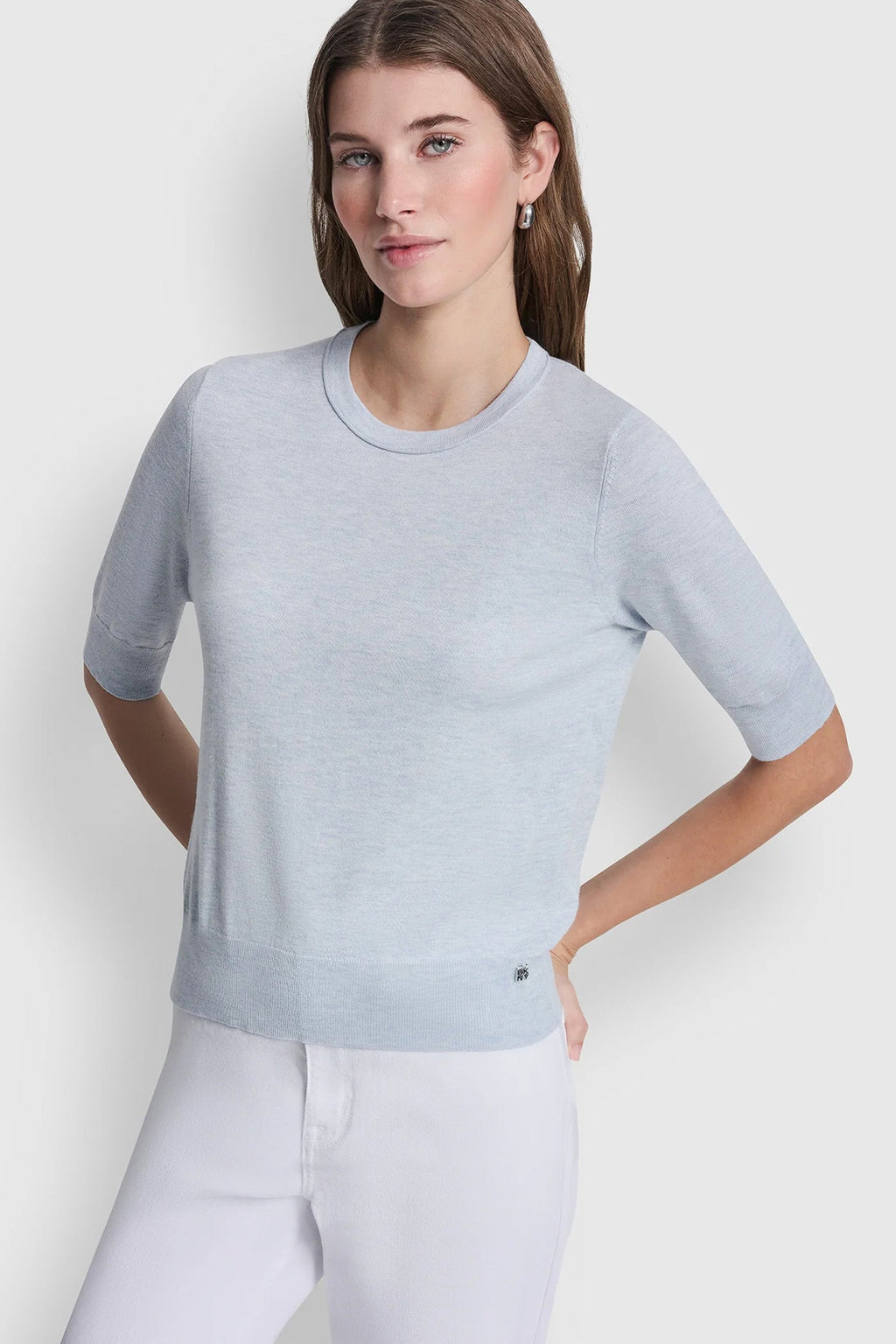 ELBOW SLEEVE CREW NECK SWEATER