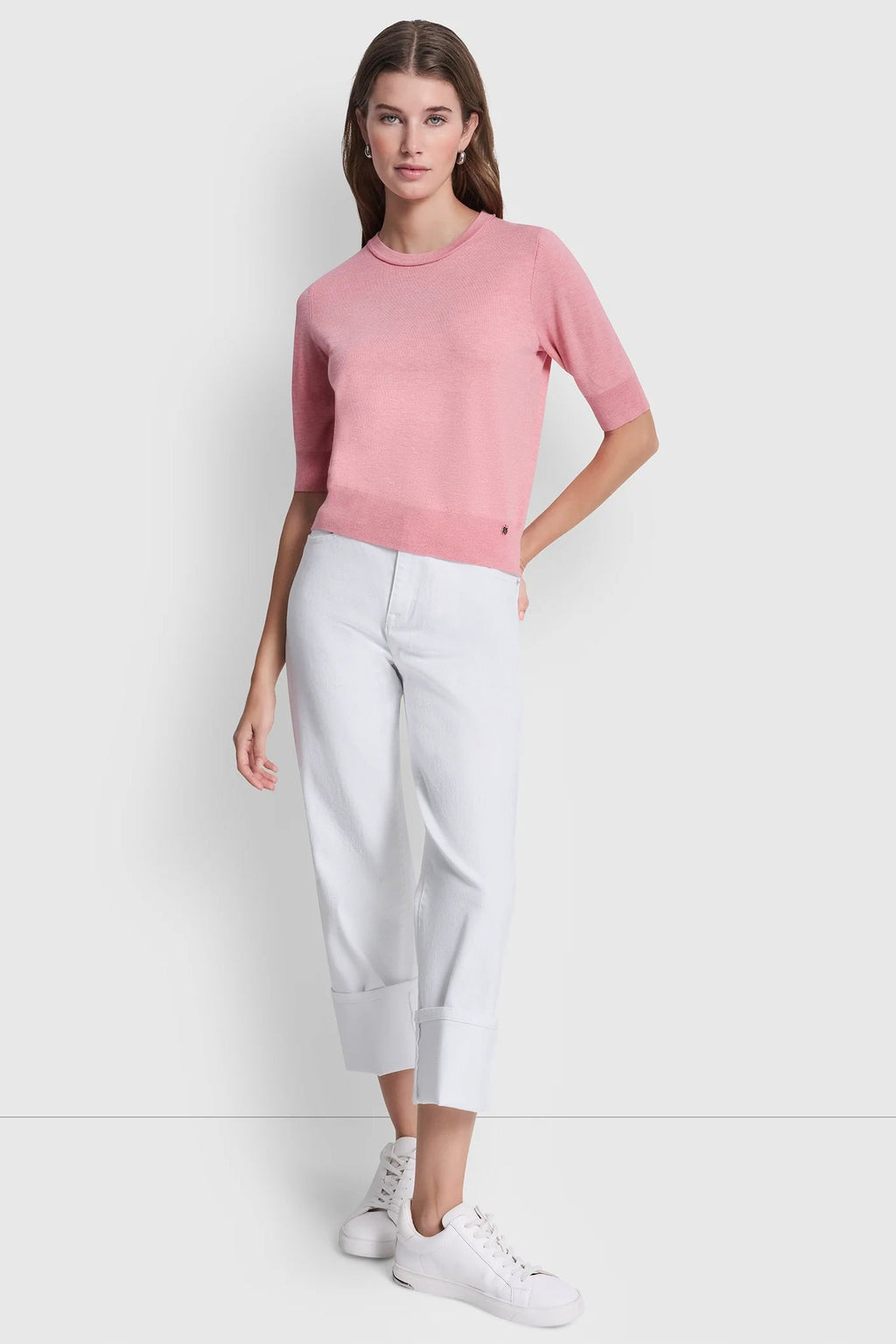 ELBOW SLEEVE CREW NECK SWEATER