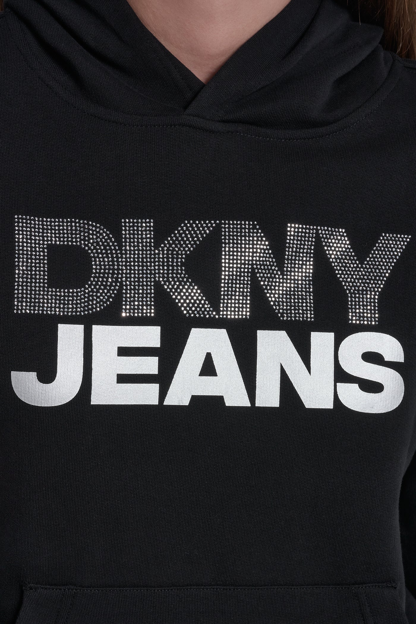 STACKED RHINESTONE FOIL LOGO HOODIE