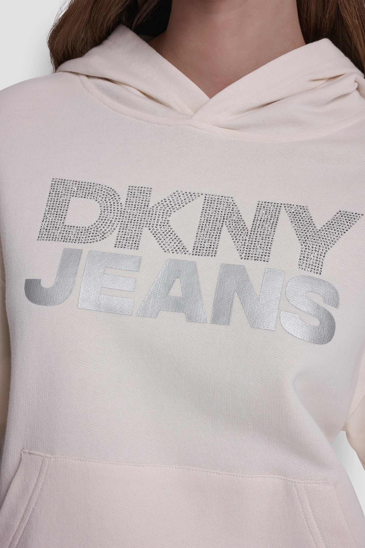 STACKED RHINESTONE FOIL LOGO HOODIE