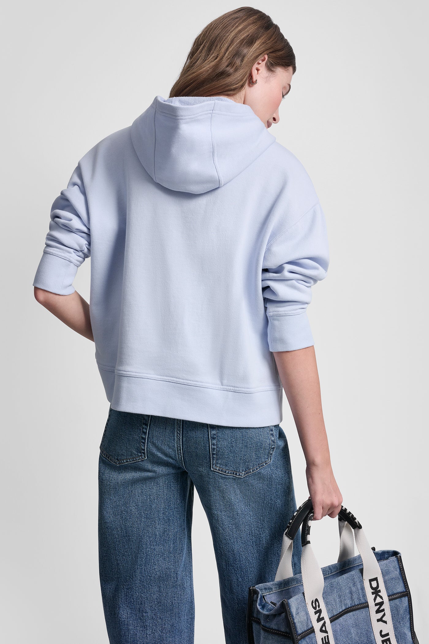 STACKED RHINESTONE FOIL LOGO HOODIE