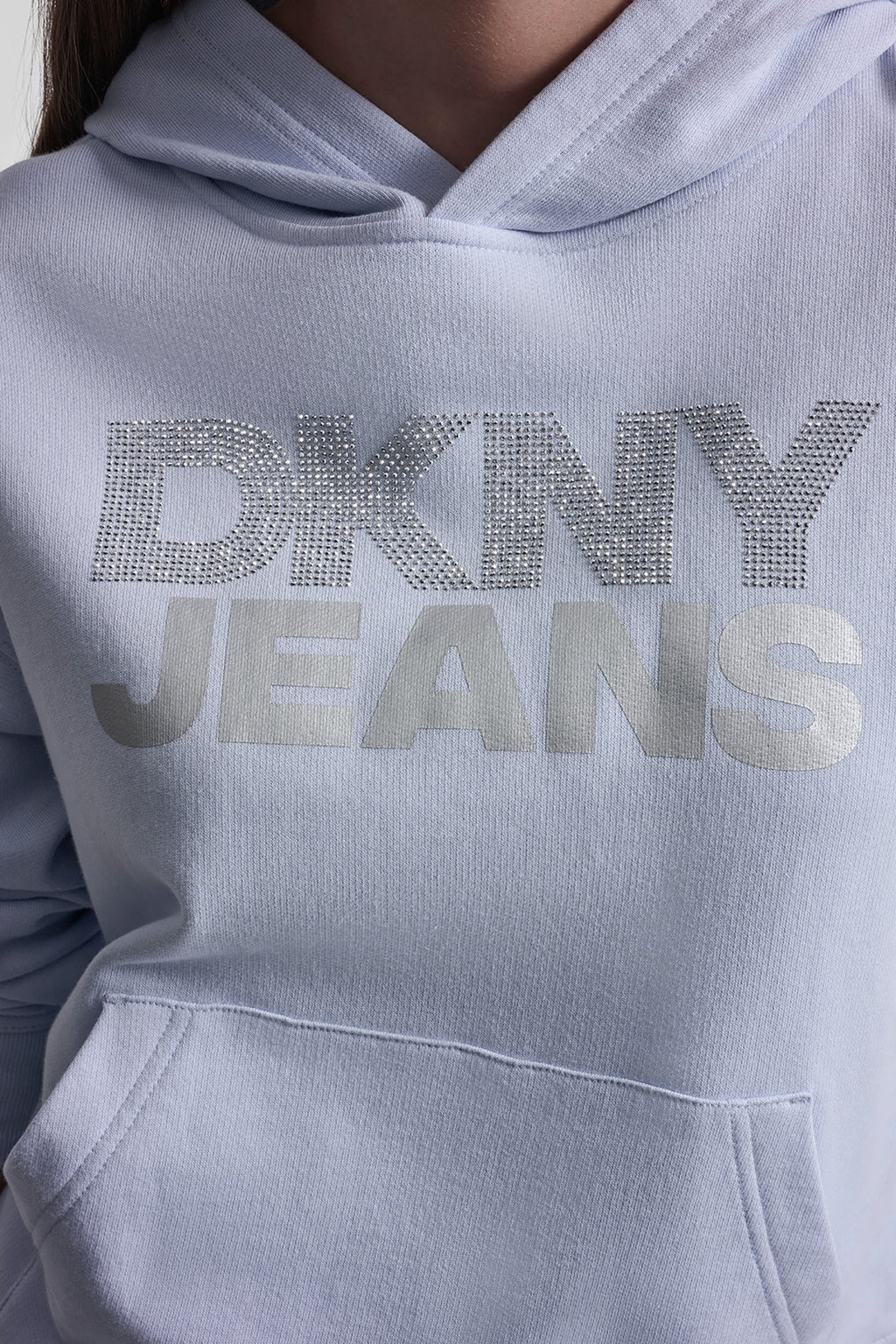 STACKED RHINESTONE FOIL LOGO HOODIE