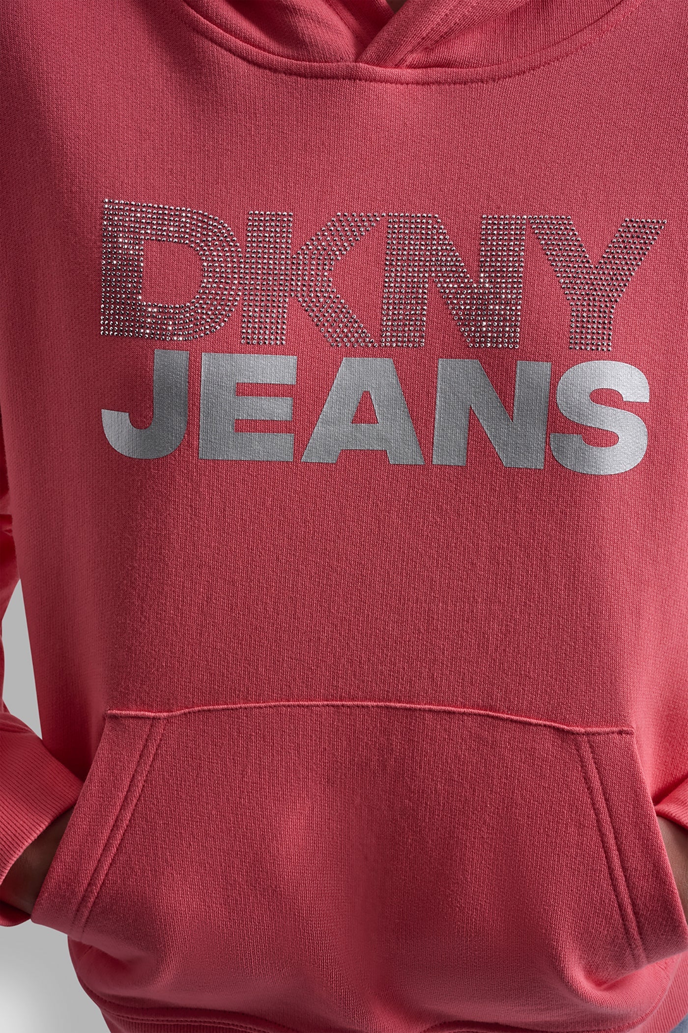 STACKED RHINESTONE FOIL LOGO HOODIE