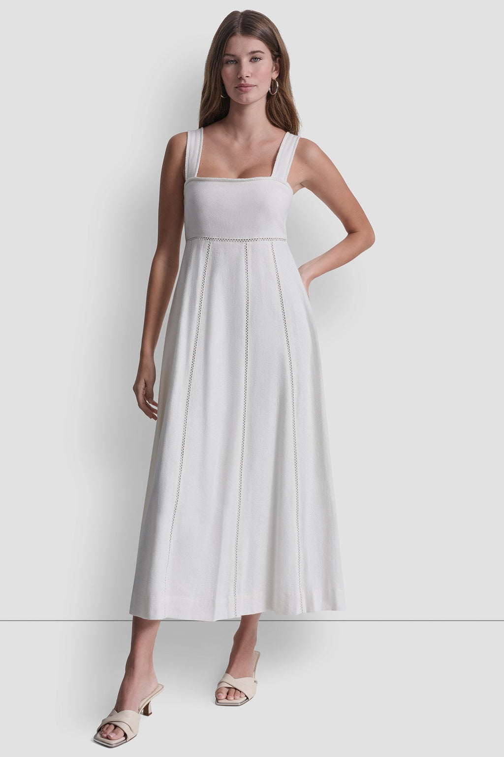 SEAMED TANK DRESS WITH TIE BACK