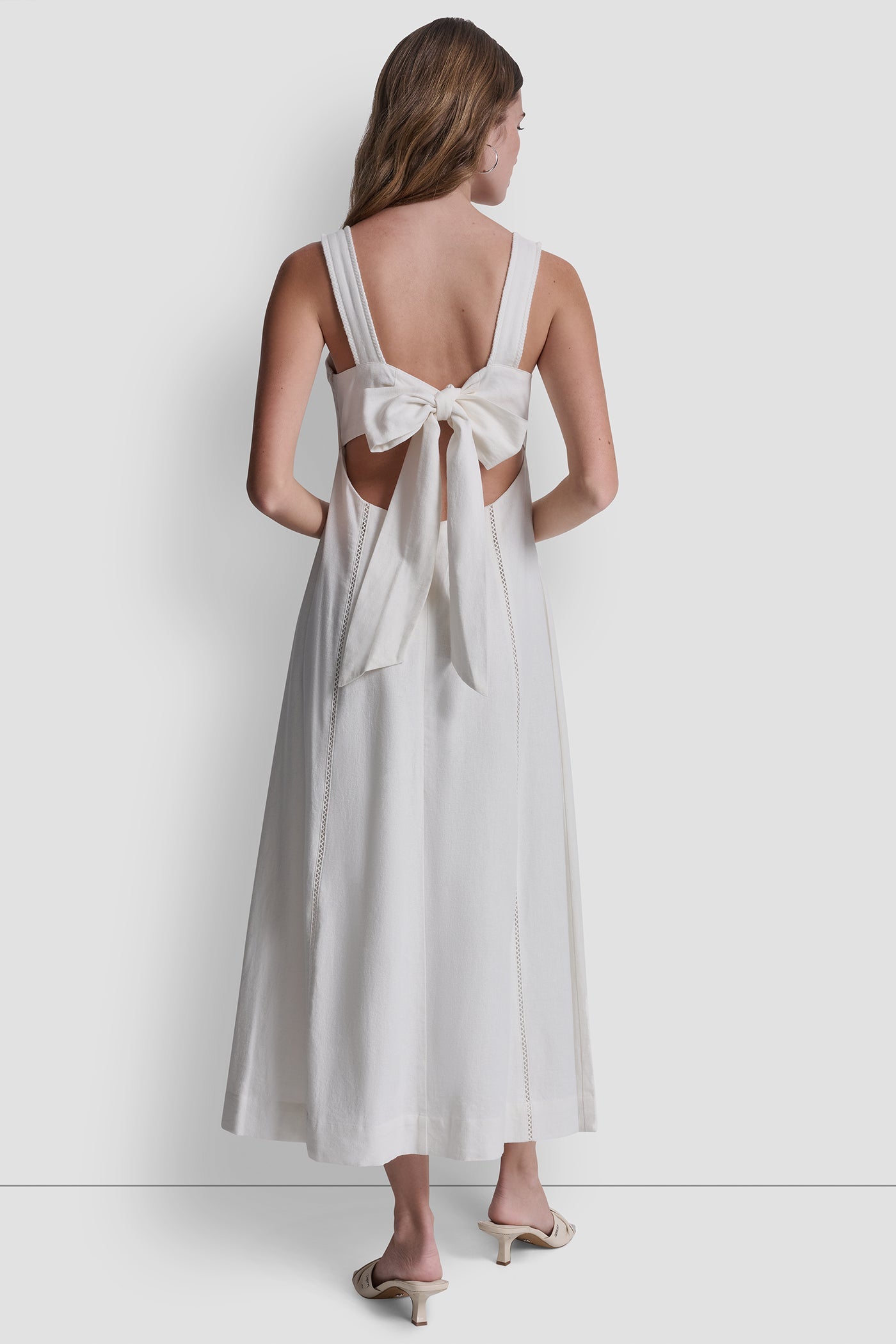 SEAMED TANK DRESS WITH TIE BACK