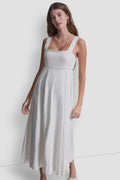 SEAMED TANK DRESS WITH TIE BACK