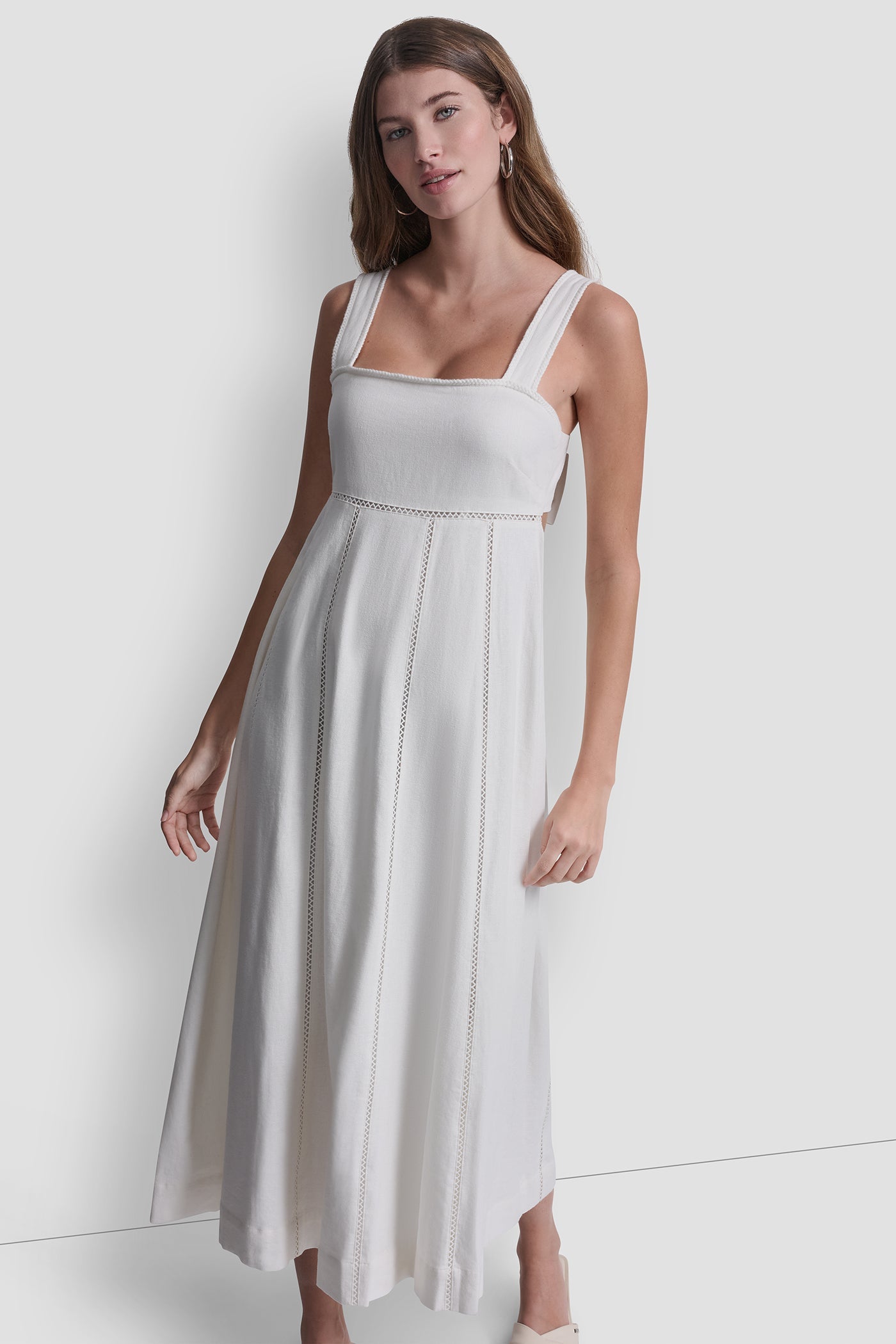 SEAMED TANK DRESS WITH TIE BACK