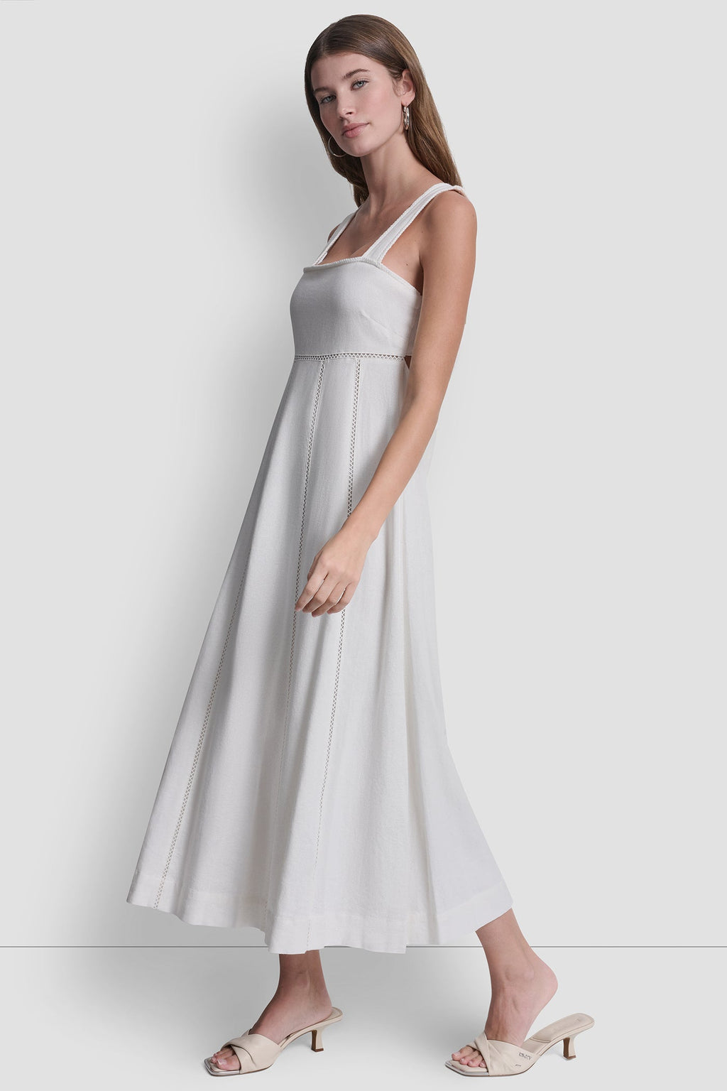 SEAMED TANK DRESS WITH TIE BACK