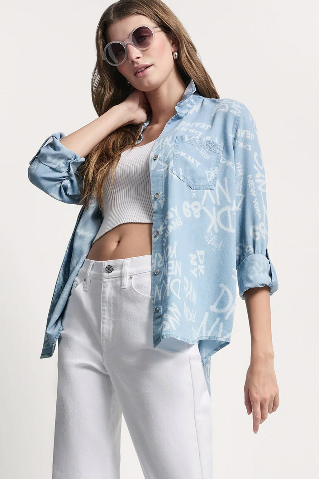 GARMENT DYE SPLIT BACK SHIRT