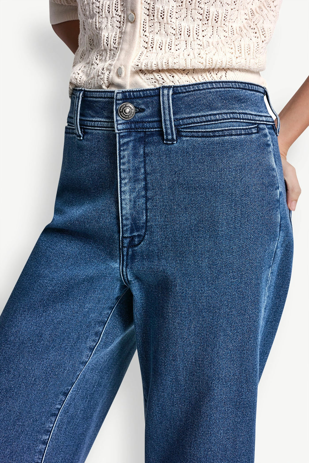 INDIGO TERRY CROPPED WIDE LEG