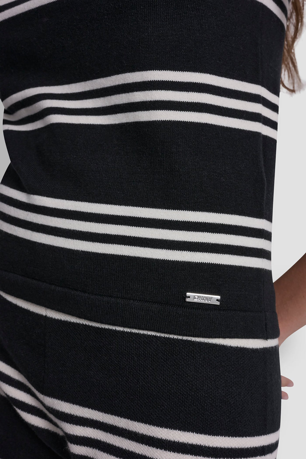 ELBOW SLEEVE STRIPED SWEATER