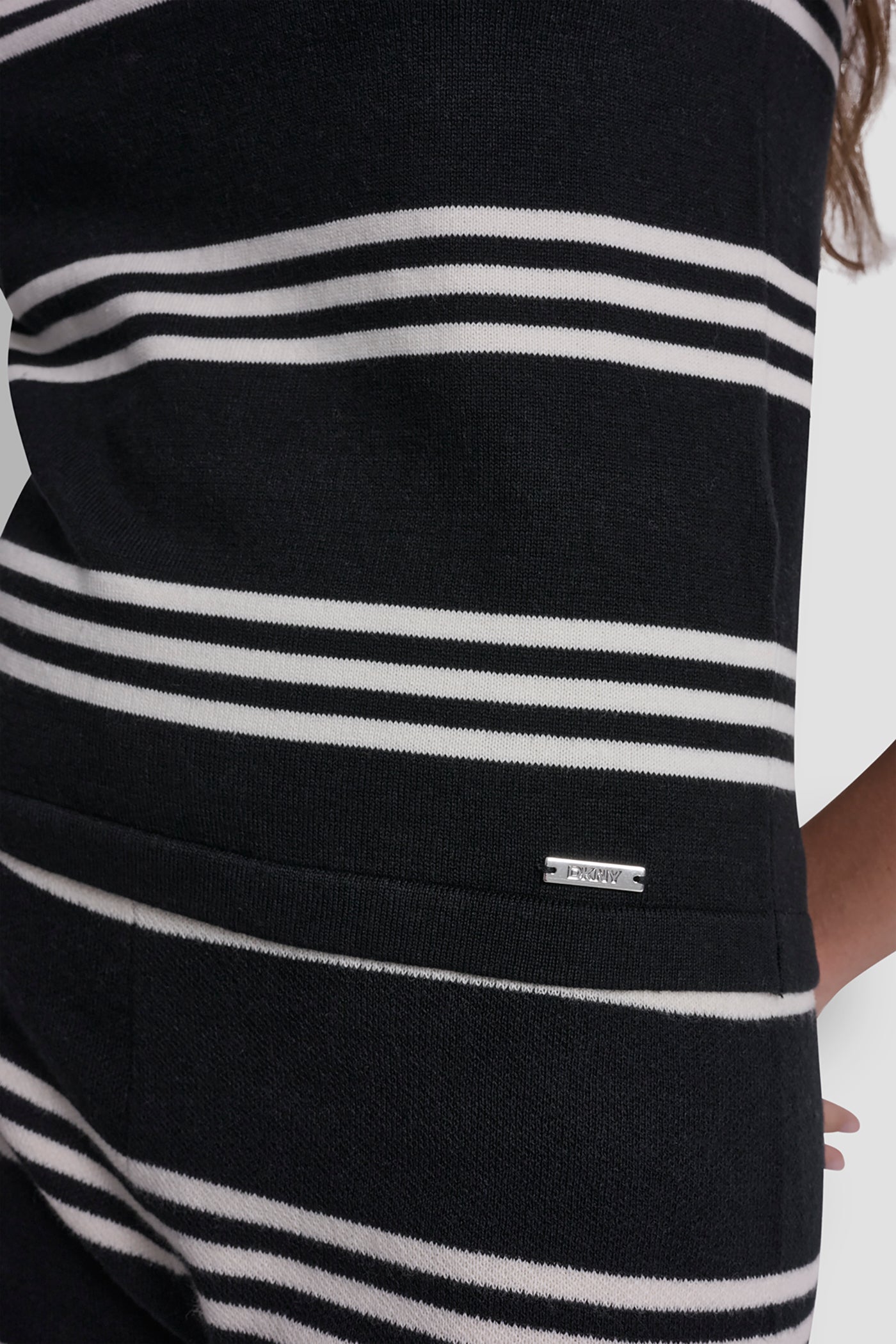 ELBOW SLEEVE STRIPED SWEATER