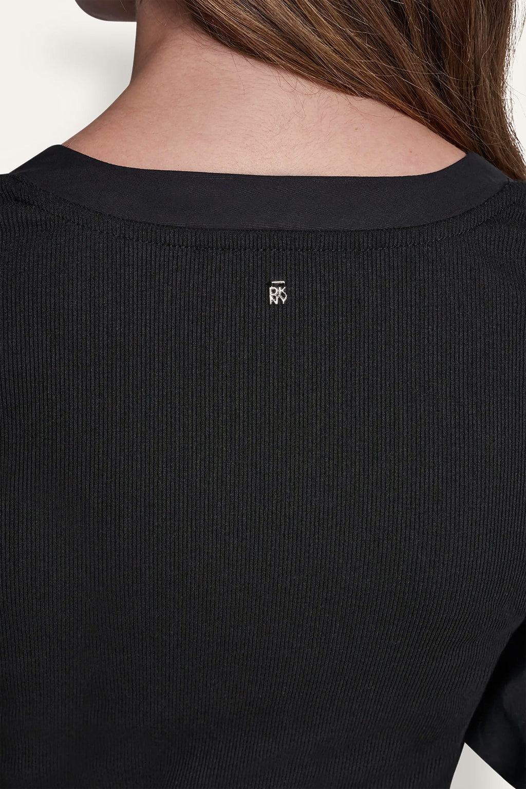 RIB HENLEY MIDI DRESS WITH PUFF SLEEVES