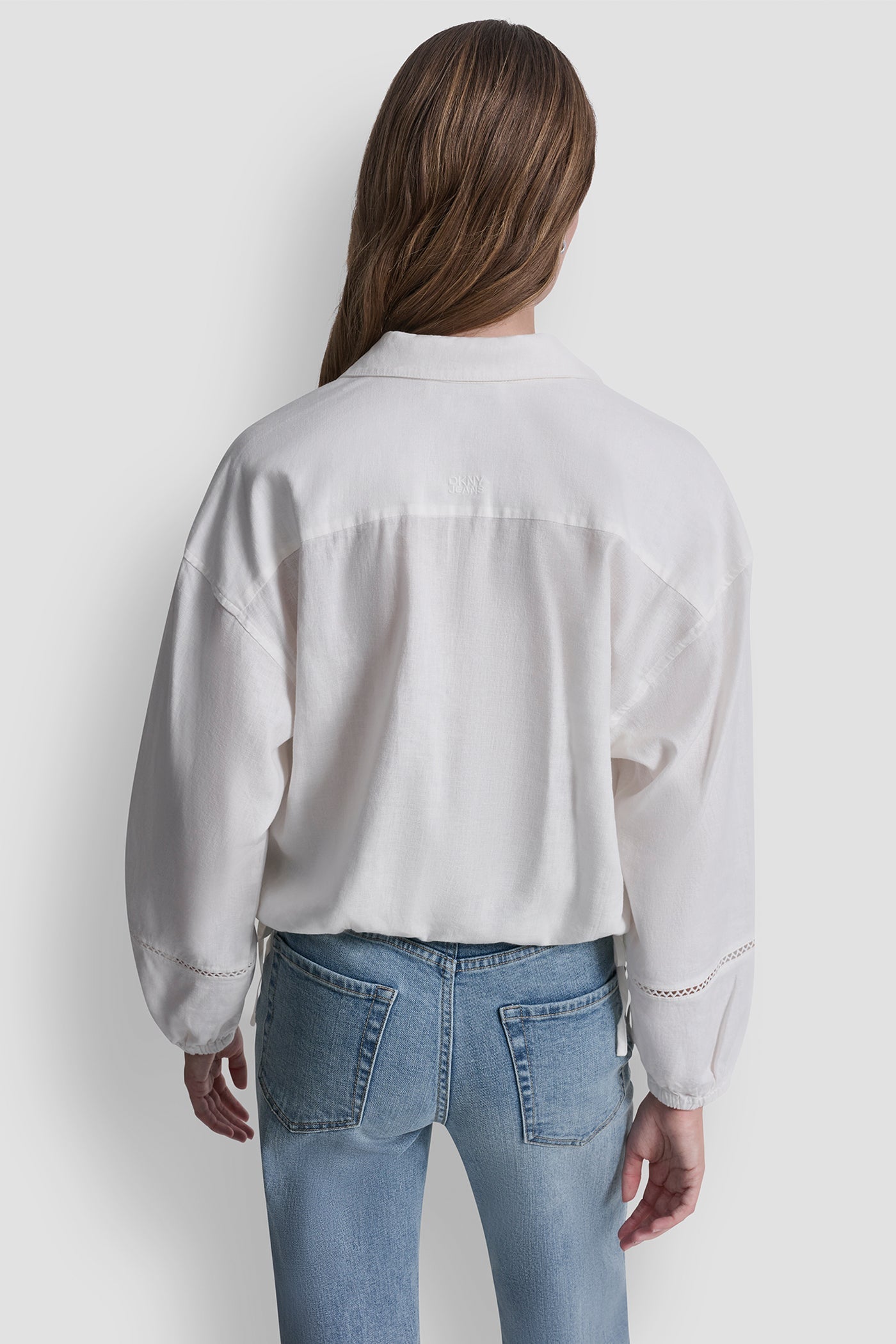 LINEN-BLEND V-NECK SHIRT