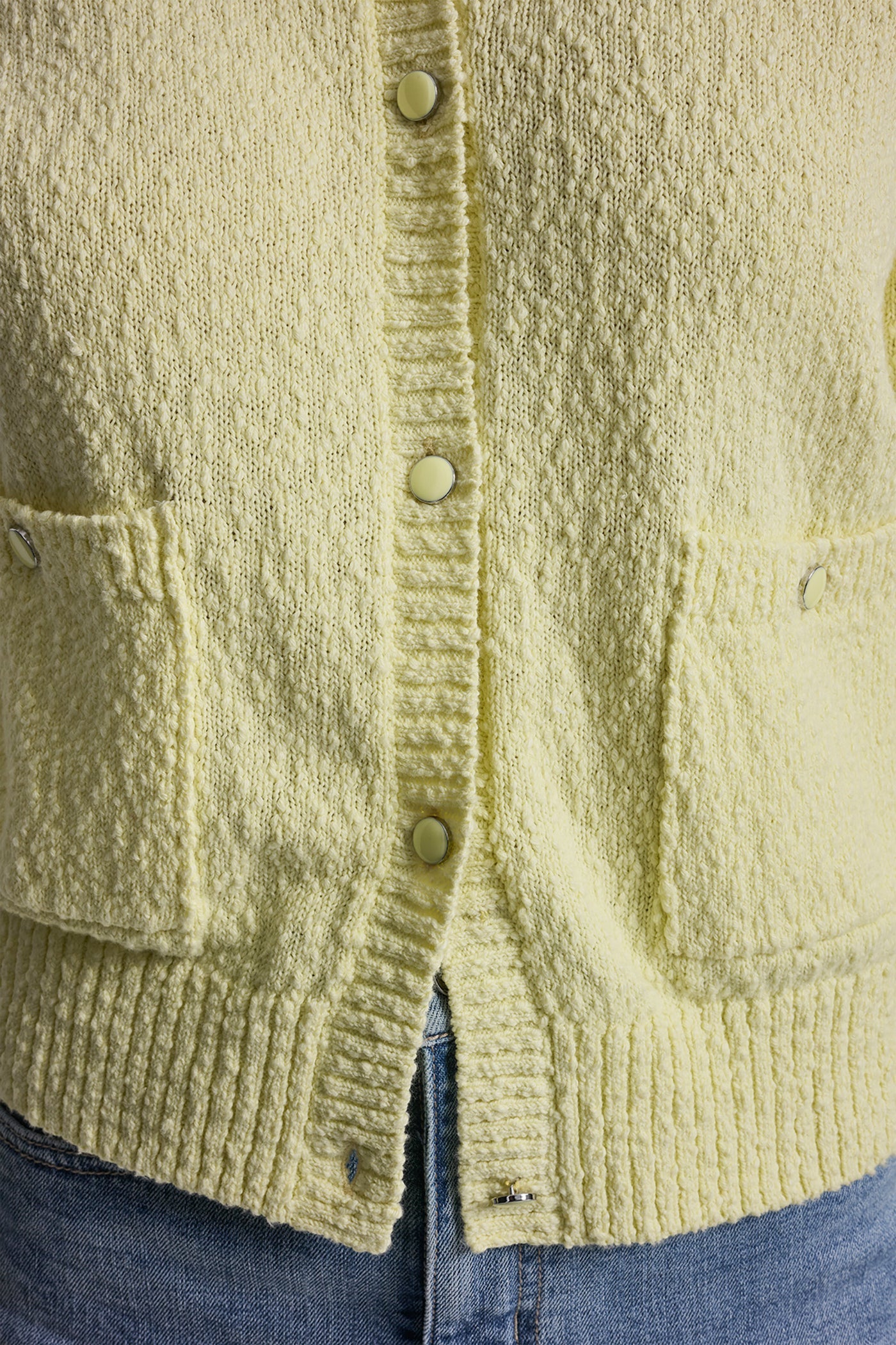 CREW NECK CARDIGAN WITH PATCH POCKETS